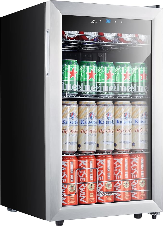 Kalamera Mini Beverage Refrigerator Freestanding 102 Cans