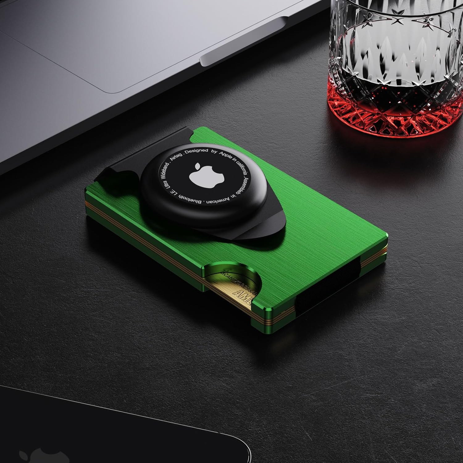 Apple Airtag Wallet Men Slim : Metal Air Tag Wallets Wallet with 2 Money Clip Replaceable Gift Boxed Set for Male Husband at Anniversay Brithday - Image 4