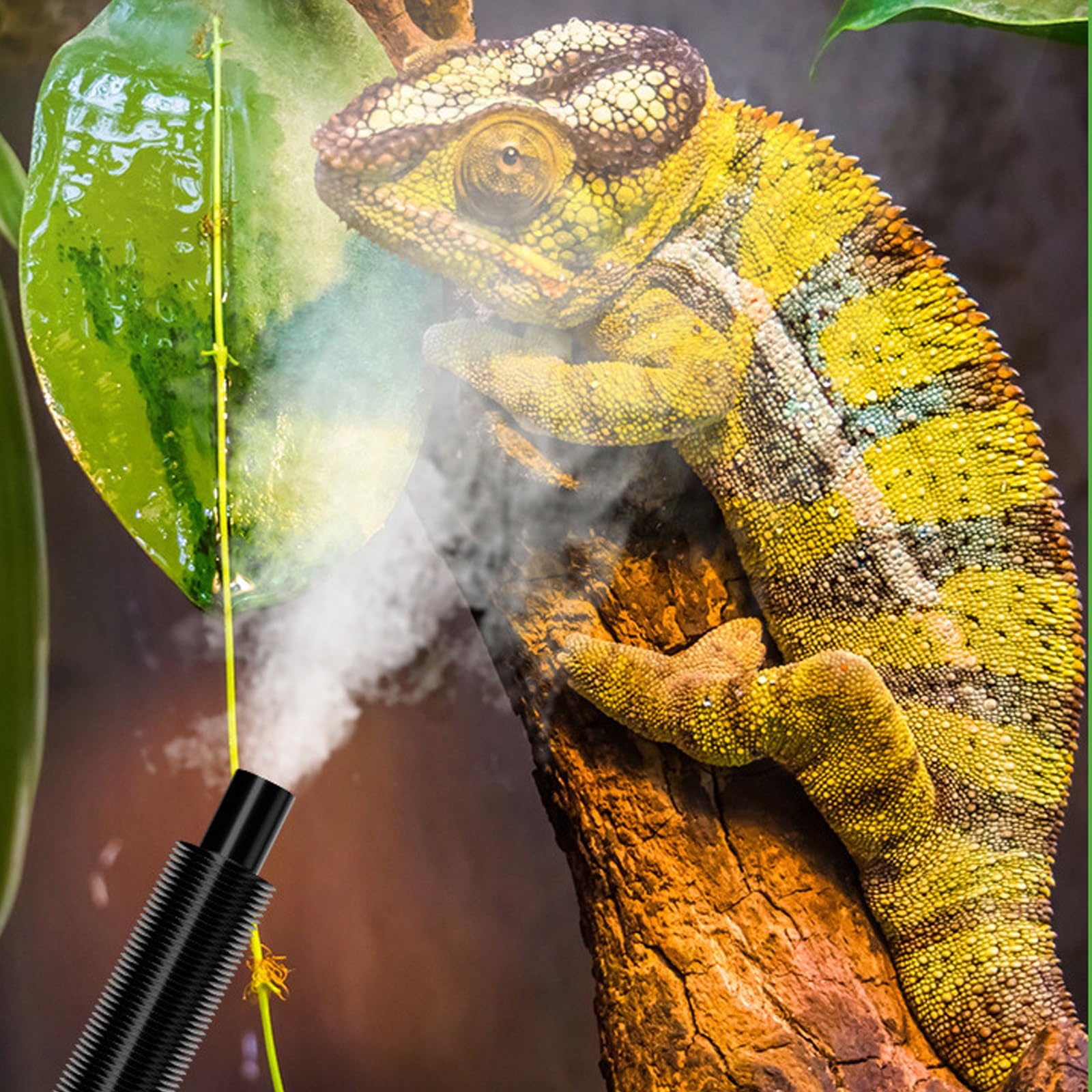 Humidificador Nebulizador Antifugas para Reptiles, con Manguera, para Terrario de 4L con Llenado Superior(Single Tube)