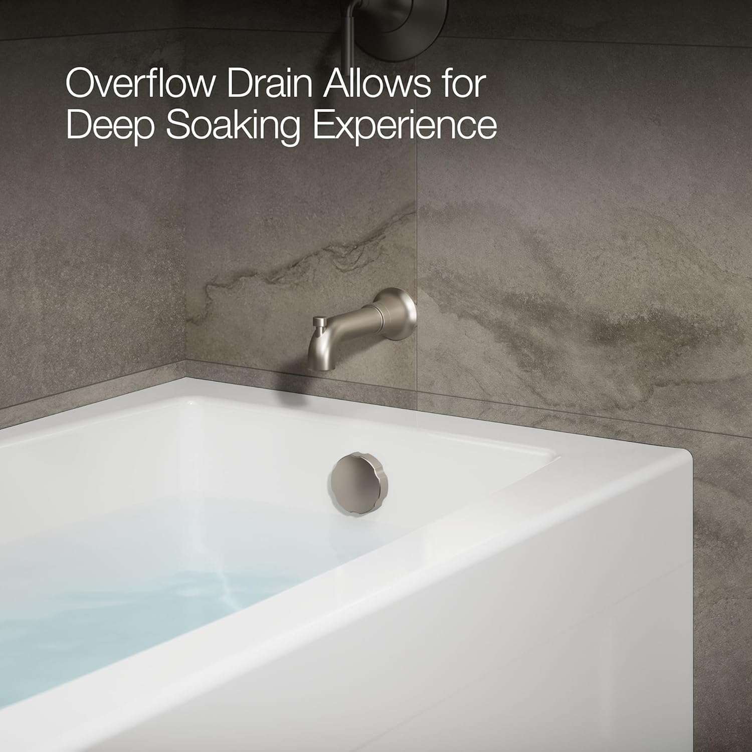 KOHLER K-26109-RA-0 Entity 60-Inch x 30-Inch Alcove Bath with Integral apron, integral flange and right hand drain, White - Image 9