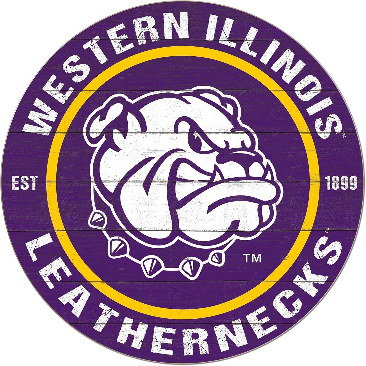 KH Sports Fan Western Illinois Leathernecks Colored Circle Sign, 20x20 Inches, Leathernecks Decor for Office or Home; Display Your Team Spirit with This Unique Western Illinois Leathernecks Wall Art