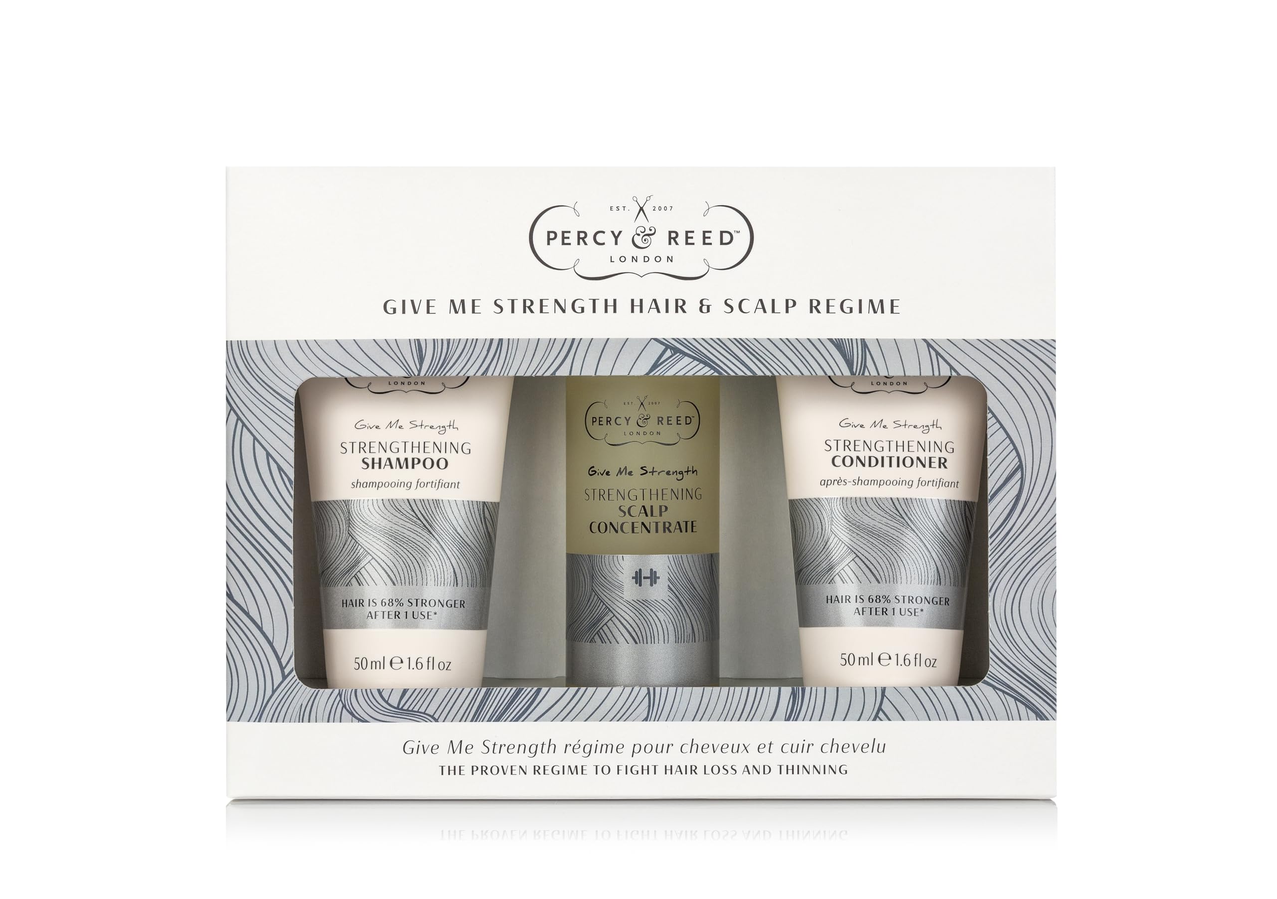 Percy & Reed Shampoo, Conditioner and Scalp Serum Set - Thickens Hair, Aloe Vera Nourishes, Soothes Scalp - 1.6 fl oz x 3