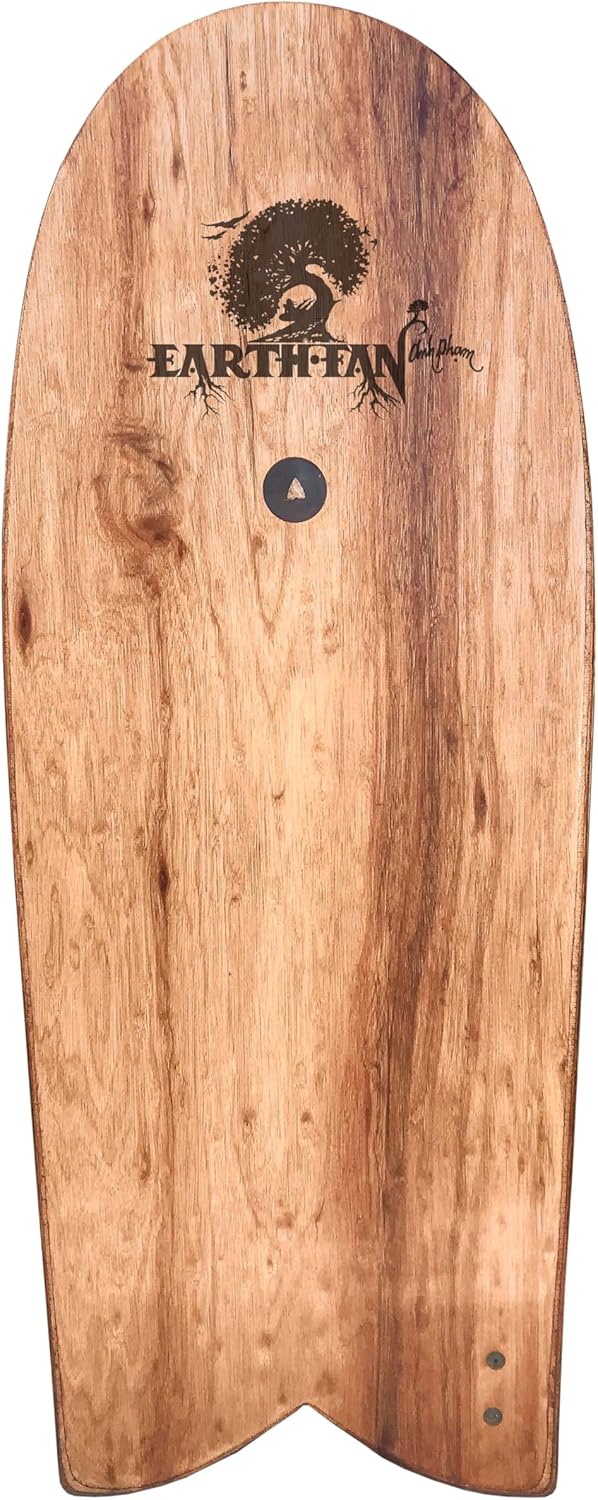 Koholā — 66-inch Surfboard Clear Coated in Organic Hempseed Oil: Full-Bodied Adult Paepo'o with Signature Whale Tail - Versatile, Fast Skill Levels by Earth Fan
