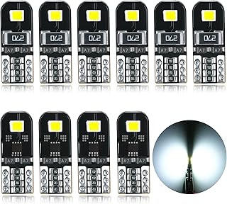 AGLINT Ampoules T10 LED CANBUS Sans Erreur 12V Blanc Pas De Polarité Conçu W5W 194 501 168 Wedge Intérieur De Voiture Lumière Dôme Porte Côté Coffre Plafonnier Plaque D'immatriculation 10Pcs