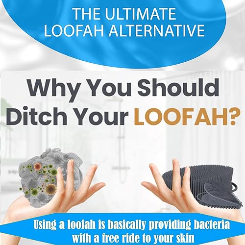 Miniatura 2 de Avilana Exfoliante corporal de silicona fácil de limpiar hace espuma de larga duración y más higiénico que la esponja tradicional cuerpo y cara azul