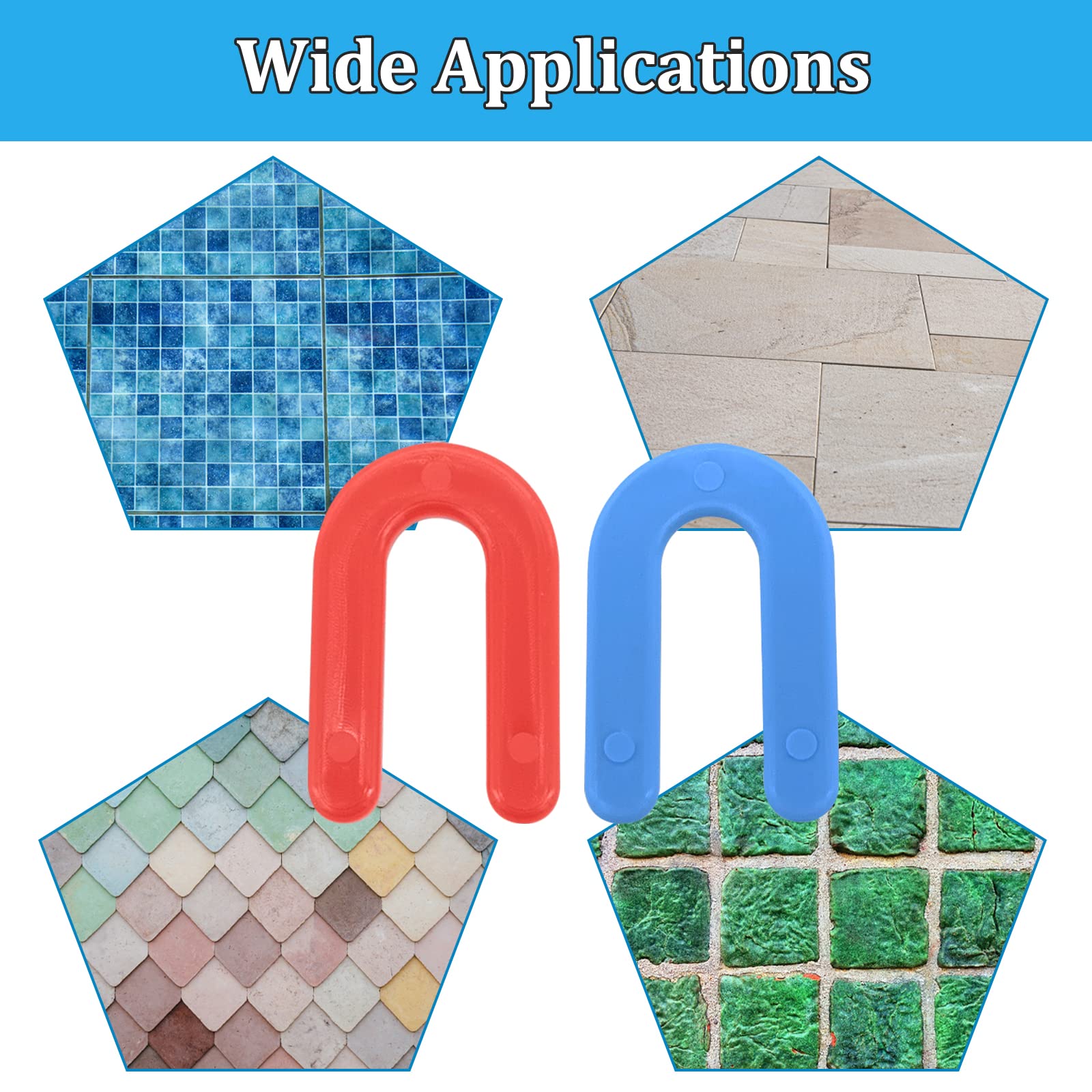Tile Shims - 200 Pack Red & Blue Spacers -4