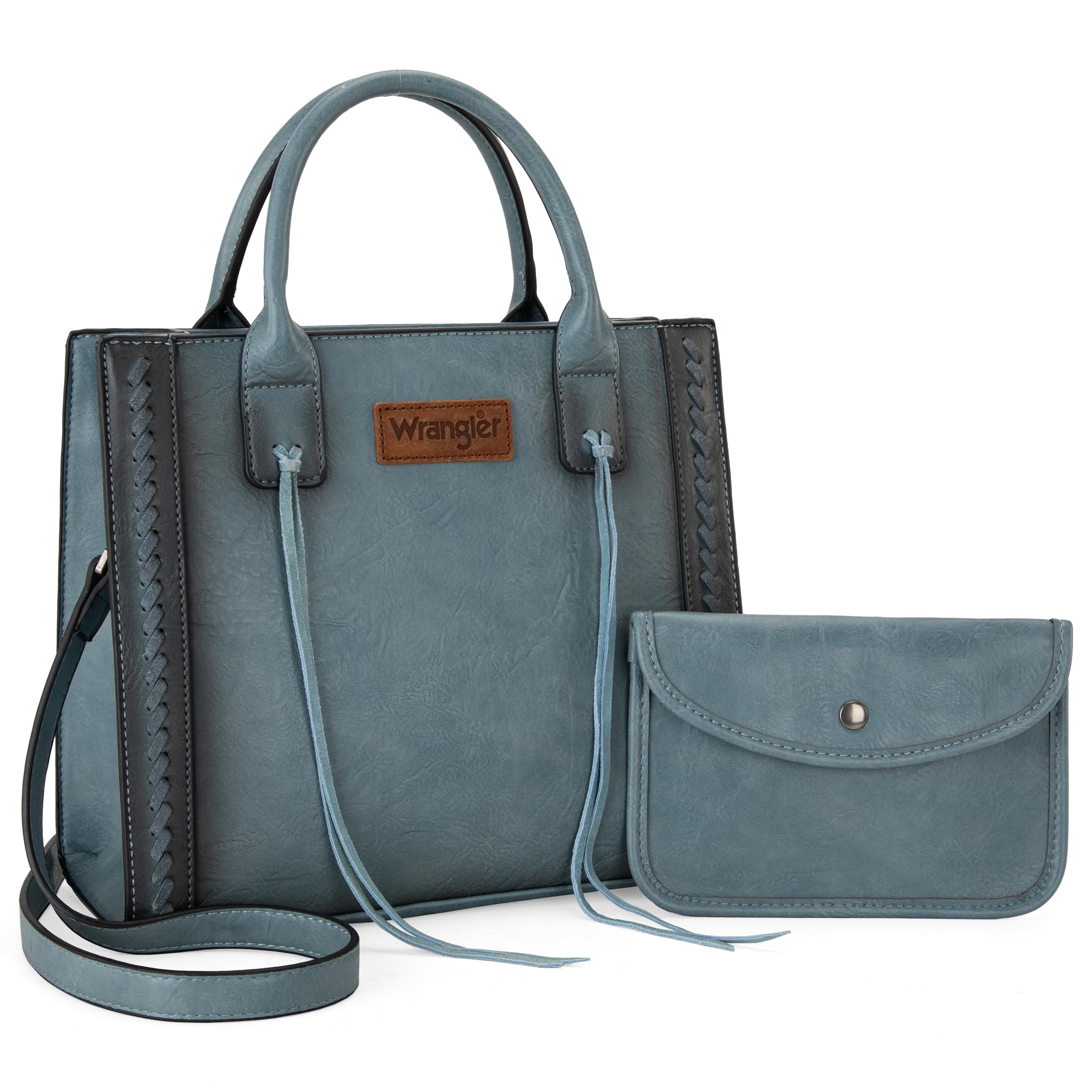 Wrangler Tote Bag for Women Western Cowhide Purse and Wallet Set