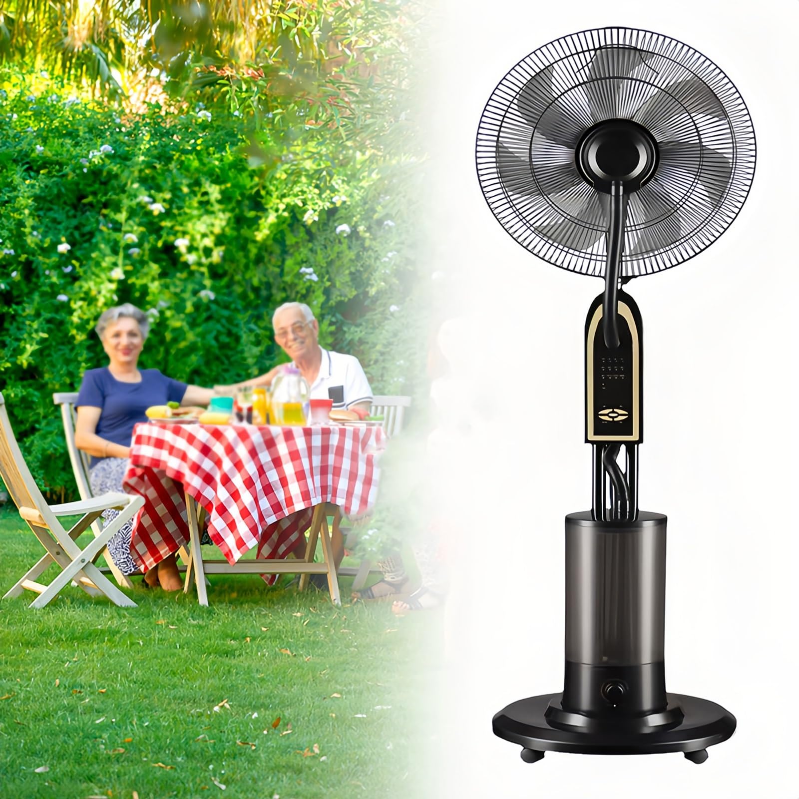 Ventilatore portatile da 42 cm con 3 velocità di raffreddamento ventilatore a piedistallo oscillante per giardino, patio, garage, soggiorno e camera da letto