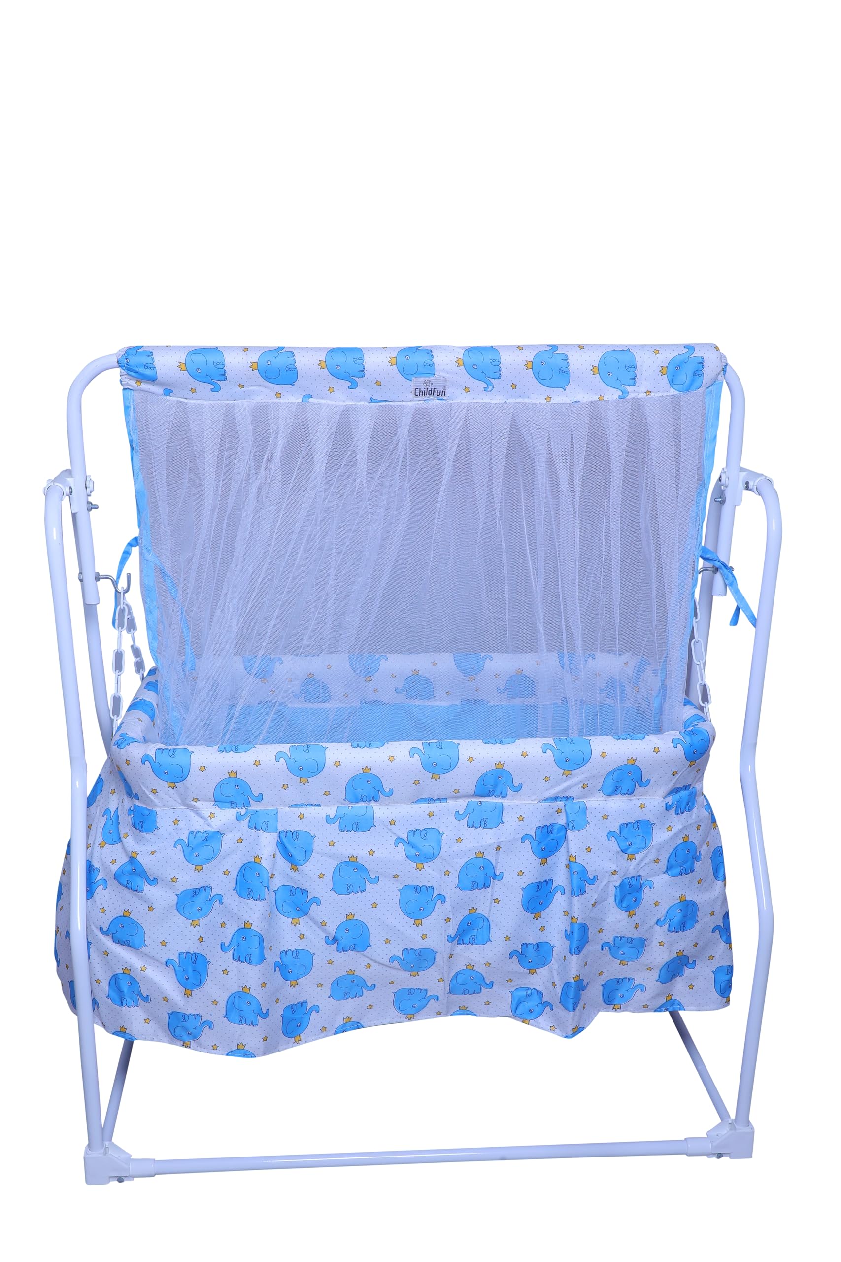 TOYZOID New Born Cozy Smart Crib,Cradle with Swing, Jhula with Mosquito Net,Baby Palna,Sturdy and Safe for 0-8 Months - Alloy Steel, Blue. - Image 3 thumbnail