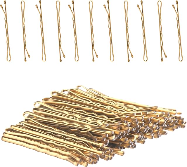 Silivins Pack of 100 Bobby Pins with Storage Box  Blonde Hair Grips for Makeup Hair Styling  5cm Long Hair Pins for Women Ideal for All Types of Hair
