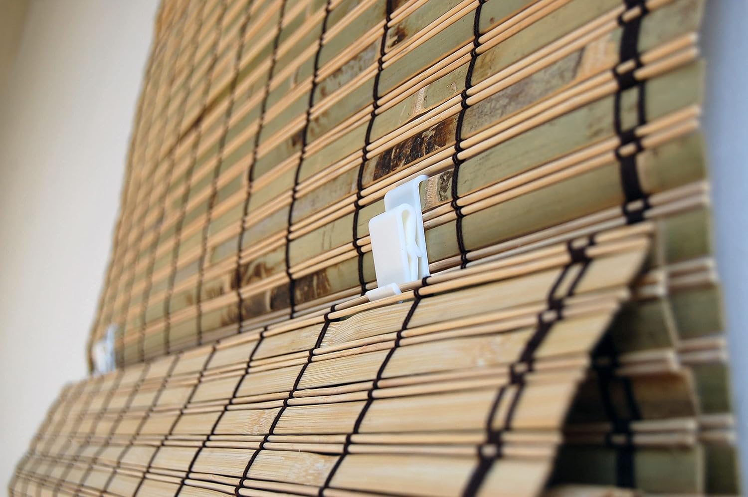 Seta Direct, Natural Bamboo Slat Tortoise Shell Cordless Roll Up Window Blind 72-Inch Wide By 72-Inch Length