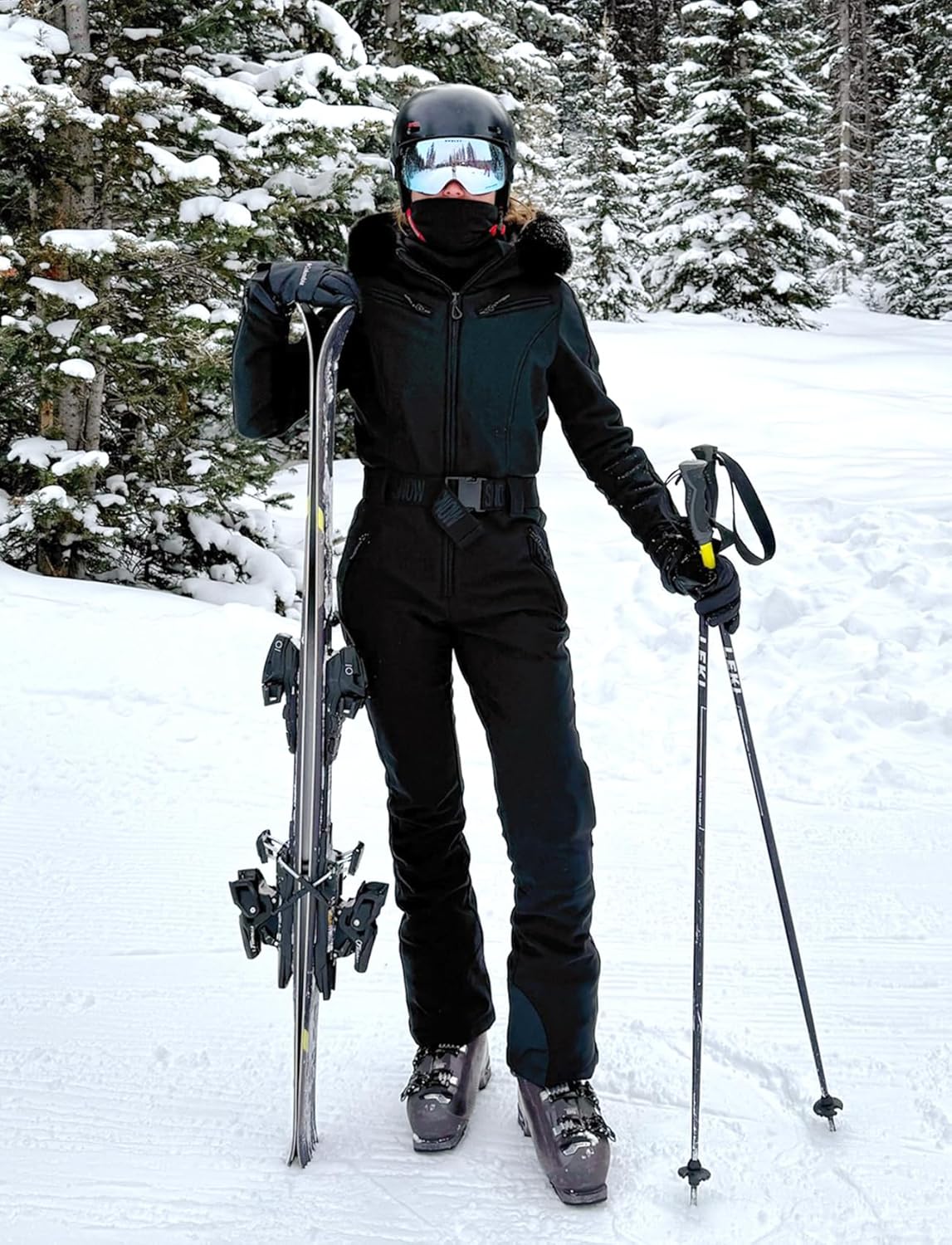 GSOU SNOW Womens Ski Suit One Piece Snowsuit Snowboard Slim Insulated Jumpsuit Jacket Waterproof Windproof for Outdoor Sports - Image 4