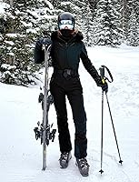 Vista 81 de GSOU SNOW Traje de esquí para mujer, traje de nieve de una pieza, para snowboard, delgado, aislante, impermeable, resistente al viento