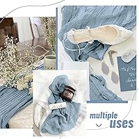 Vista 225 de Showgeous 10 Pack Baby Pink Cheesecloth Table Runner 10FT Long Semi-Sheer Gauze Table Runner Boho or Rustic Wedding Decor for Wedding Decor Arch