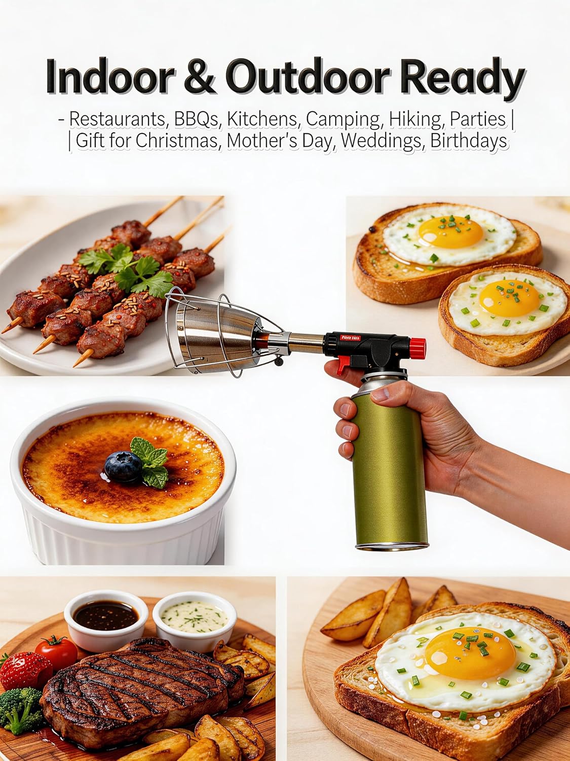 Cooking Torch Attachment | Cooking Torch Head Attachment, 0.63"~0.91" Universal Fit, Premium Stainless Steel, Professional-Grade Sous Vide Searing & Browning, Indoor/Outdoor Use (Torch not included)