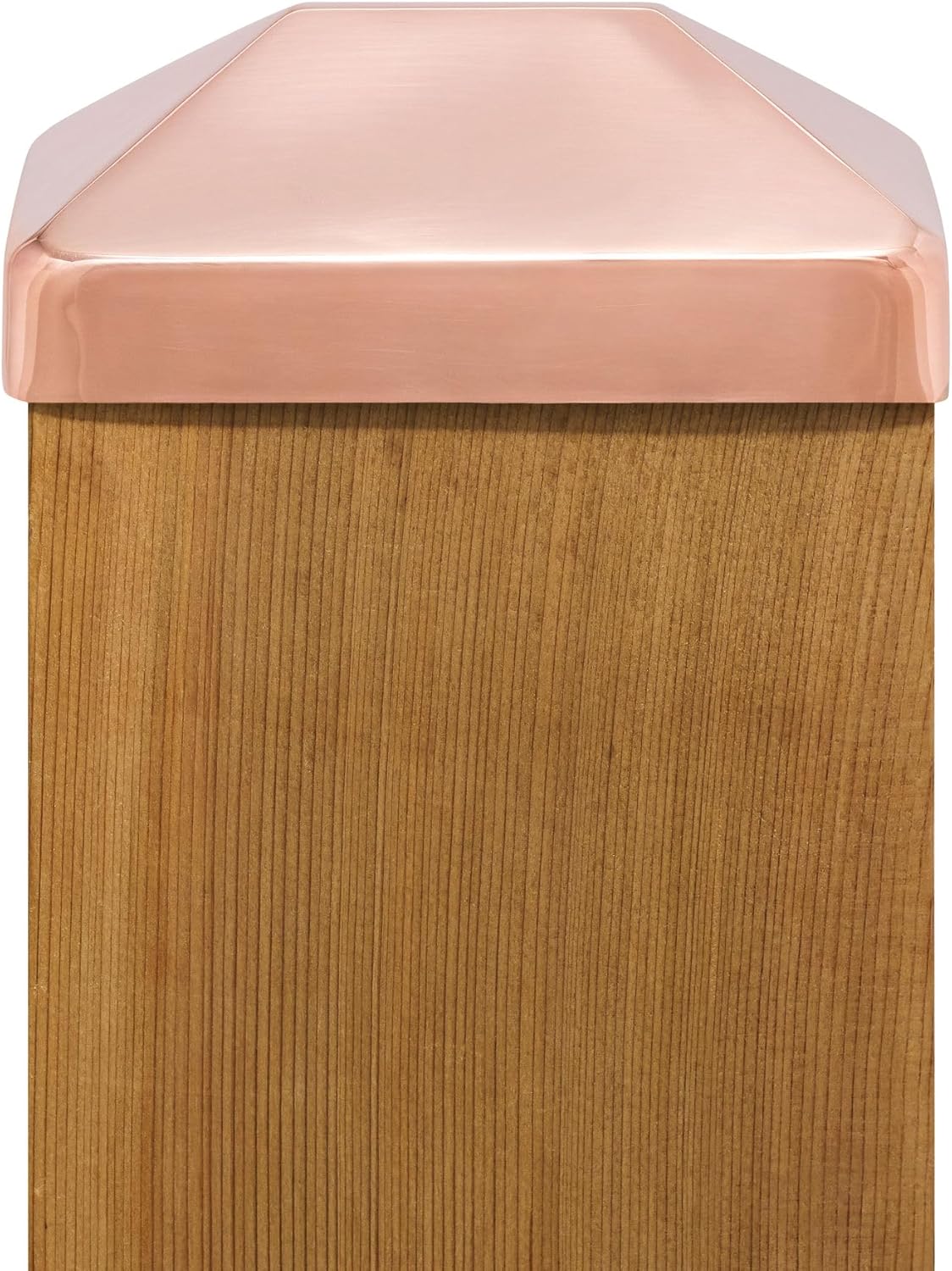 4x6 Copper Pyramid Post Caps (4-Pack) - Extended Lip - Solid Copper - Will Patina Naturally (4, 4x6)