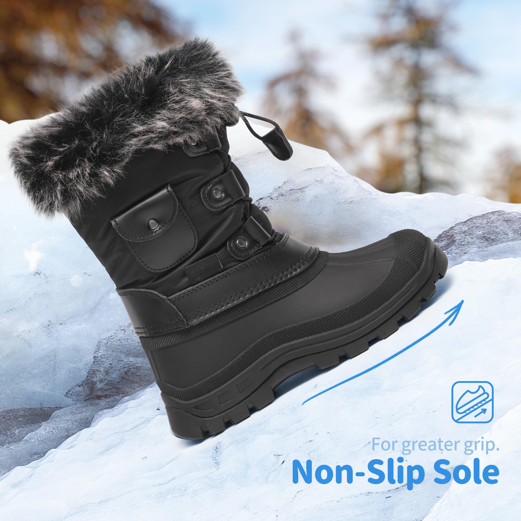 DREAM PAIRS Kids Bottes de Neige pour Enfant Chaude Bottes de Hiver Confortable et Imperméable KSNOW