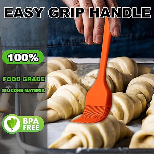 Miniatura 5 de Anaeat Cepillo de silicona para repostería, paquete de 2 cepillos resistentes al calor con cerdas suaves, diseño higiénico de una pieza, cepillo de