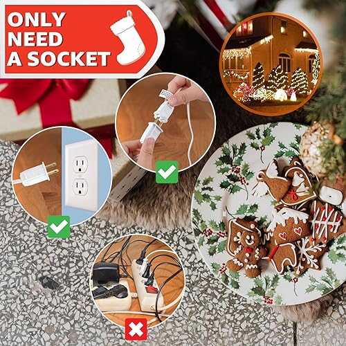 Miniatura 6 de Cable de accesorio con 4 bombillas LED, bombilla LED C7, cable de clip de luces de Navidad, Halloween, cabina, calabazas, decoración de ambiente al