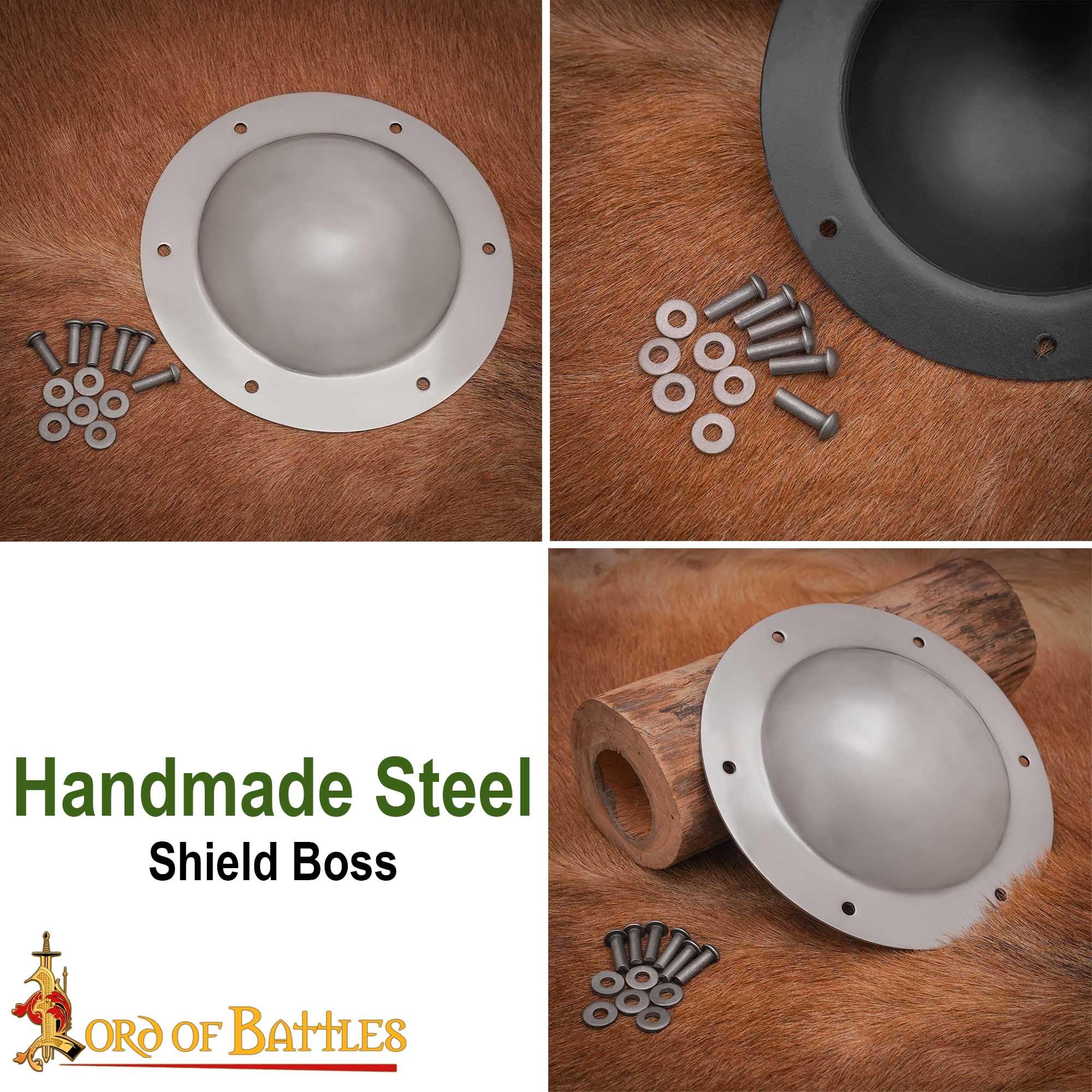Lord of Battles Medieval Shield Umbo Viking Shield Boss 7.4" Round Boss Fully Functional Historical Battle Ready Shield Umbo - Image 4