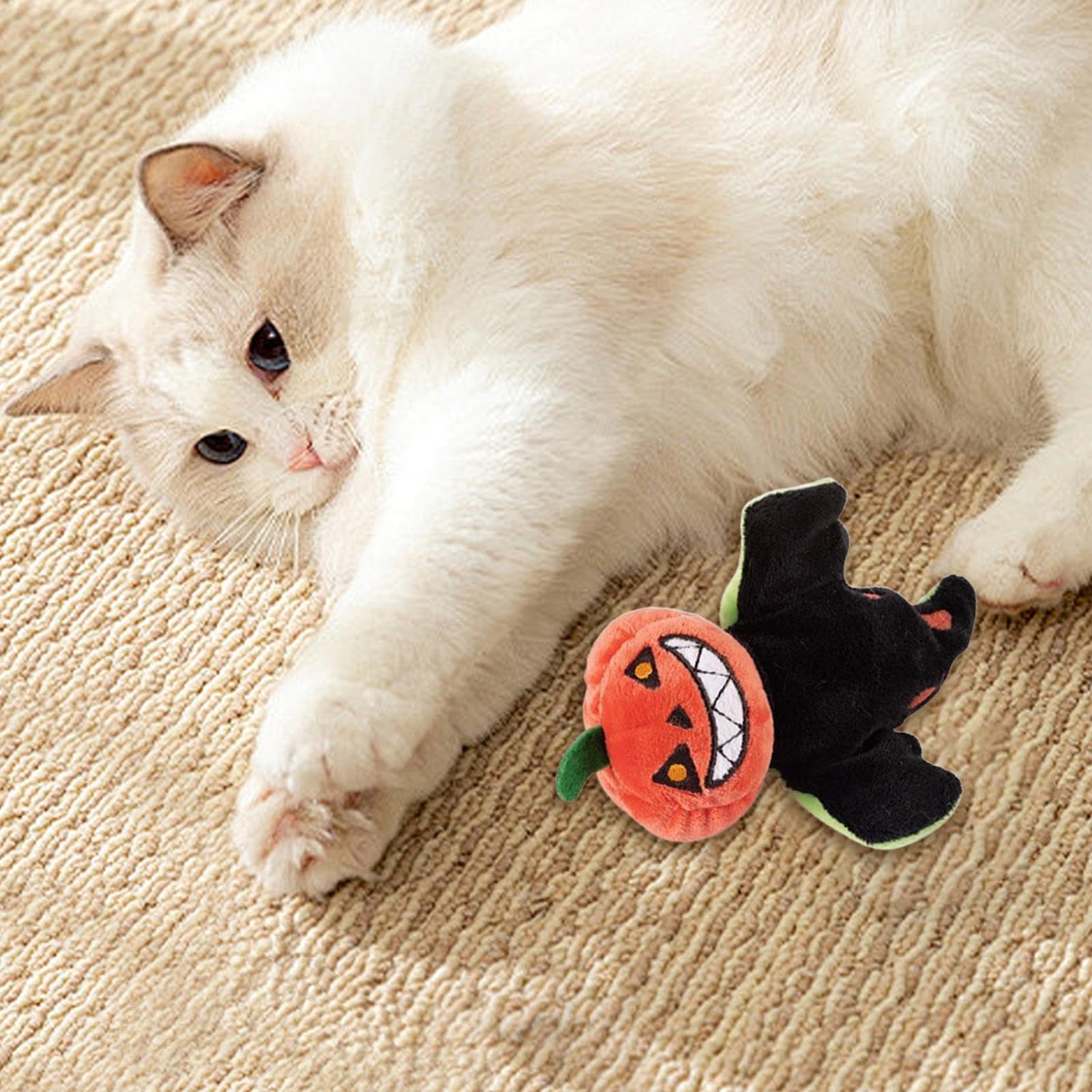 Katzenspielzeug, Simulieren Sie das Flügelschlaggeräusch Einer Halloween-Kürbispuppe for EIN Kätzchen(Pumpkin Head)