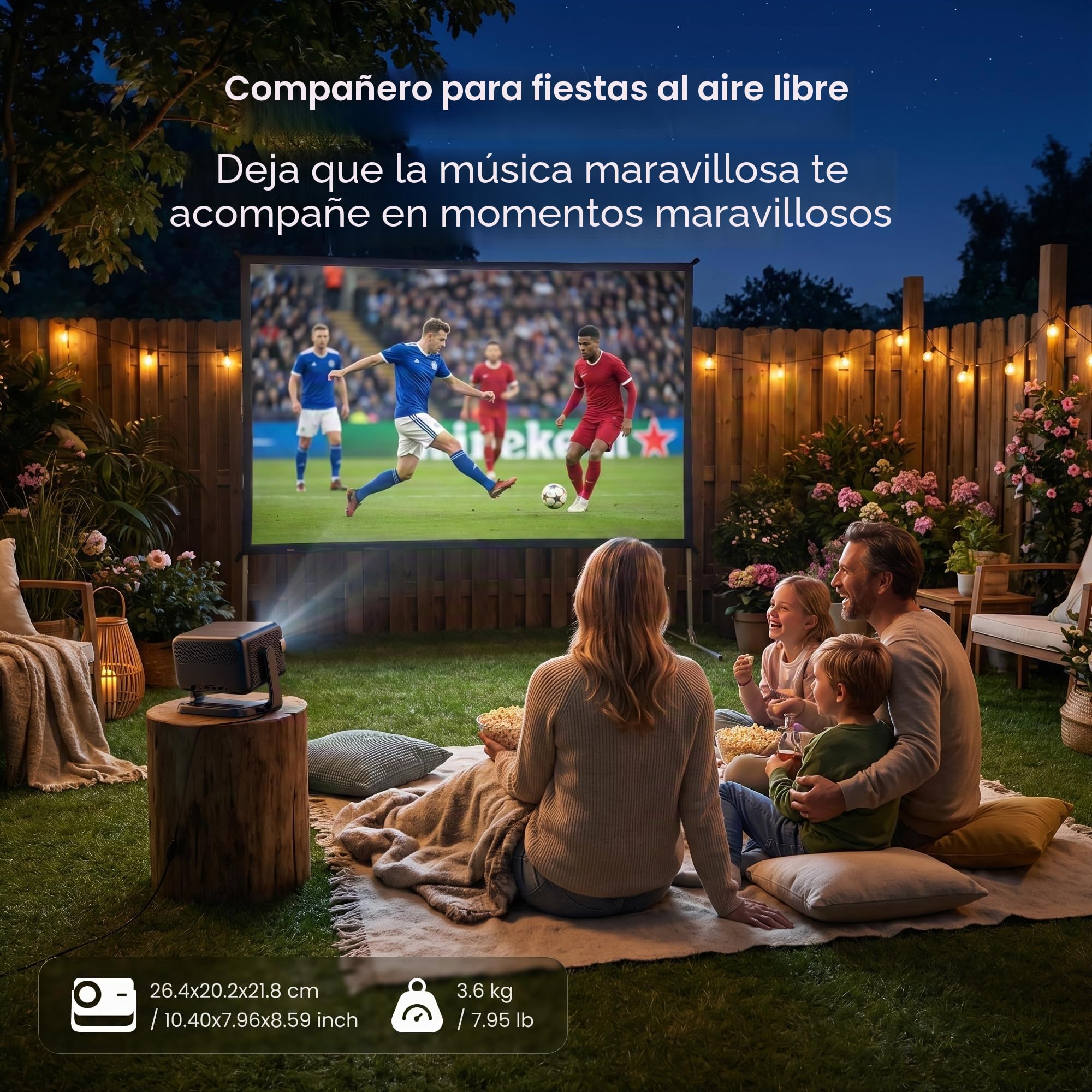 Dangbei N3 Max Proyector 4K Soporte, 1000 ISO Lumen Projetor Portatil,【VIDAA OS, Netflix & App Control de Voz】Videoproyector 1080P para Exterior/Cine en Casa/Techo, con WiFi5, Bluetooth, Dolby Audio