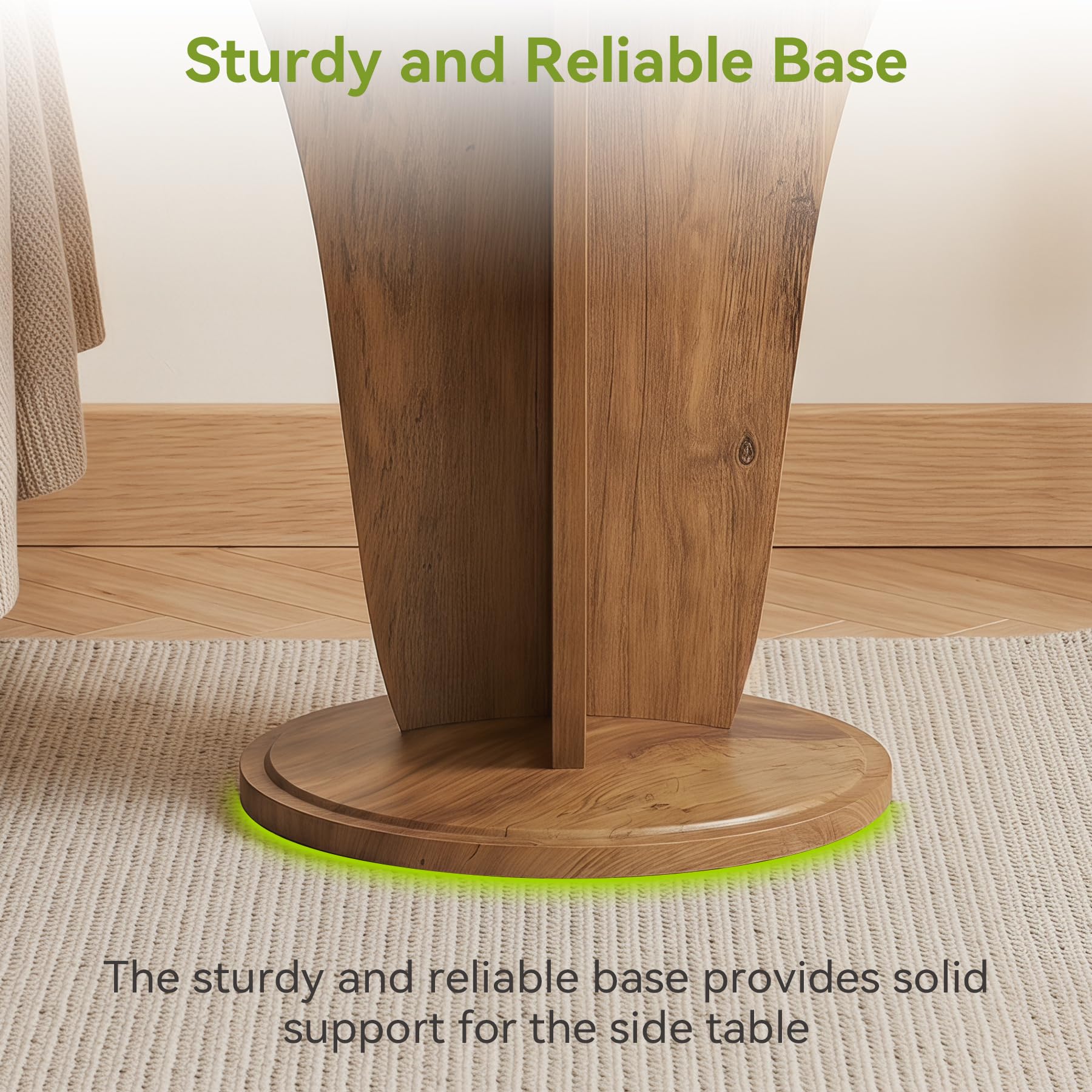 Tribesigns Mesa auxiliar redonda de madera para salón, 50 cm de diámetro, mesa de centro rústica, pequeña mesa de sofá en color marrón, ideal para salón, dormitorio, balcón y espacios pequeños