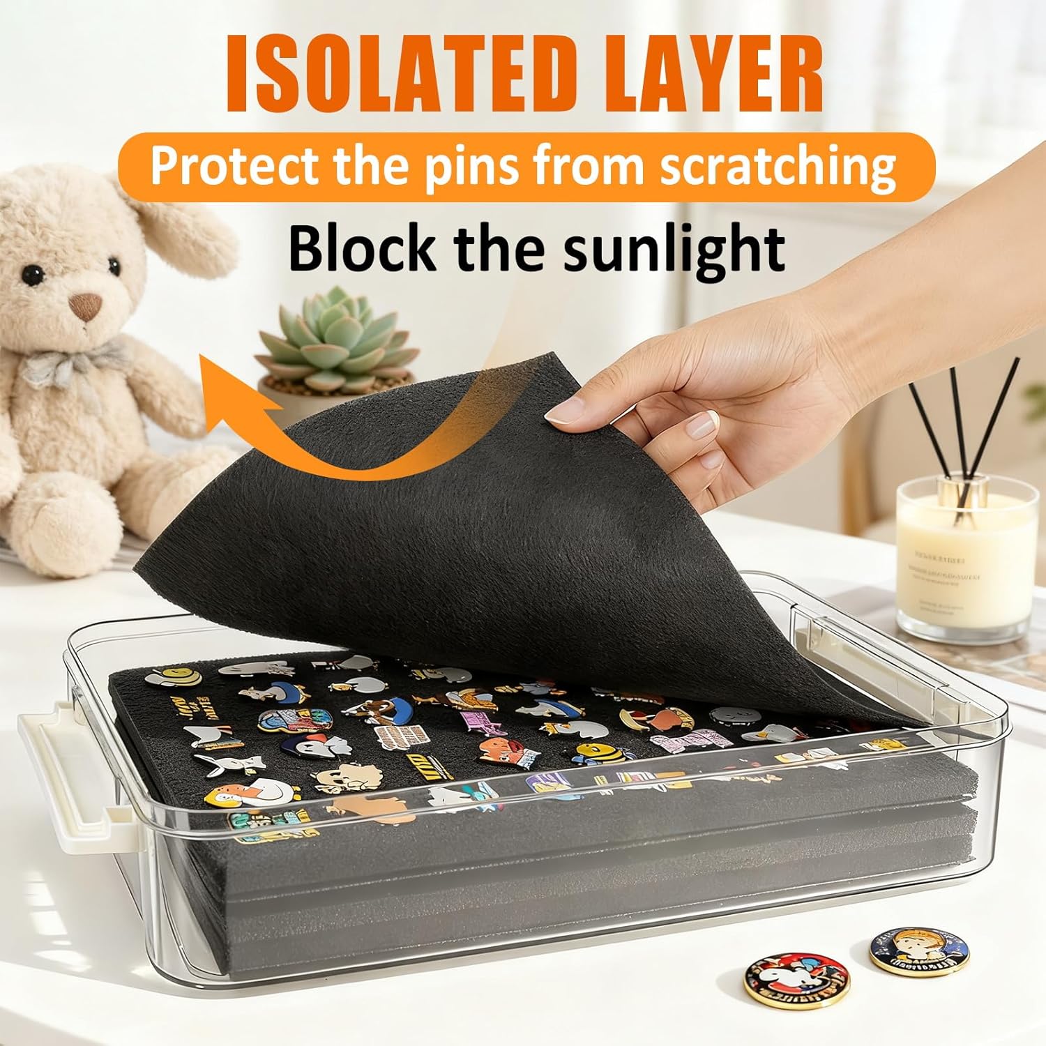 tutata Pin Storage Case, 200 Pins Capacity, Double-Sided Pin Display Board