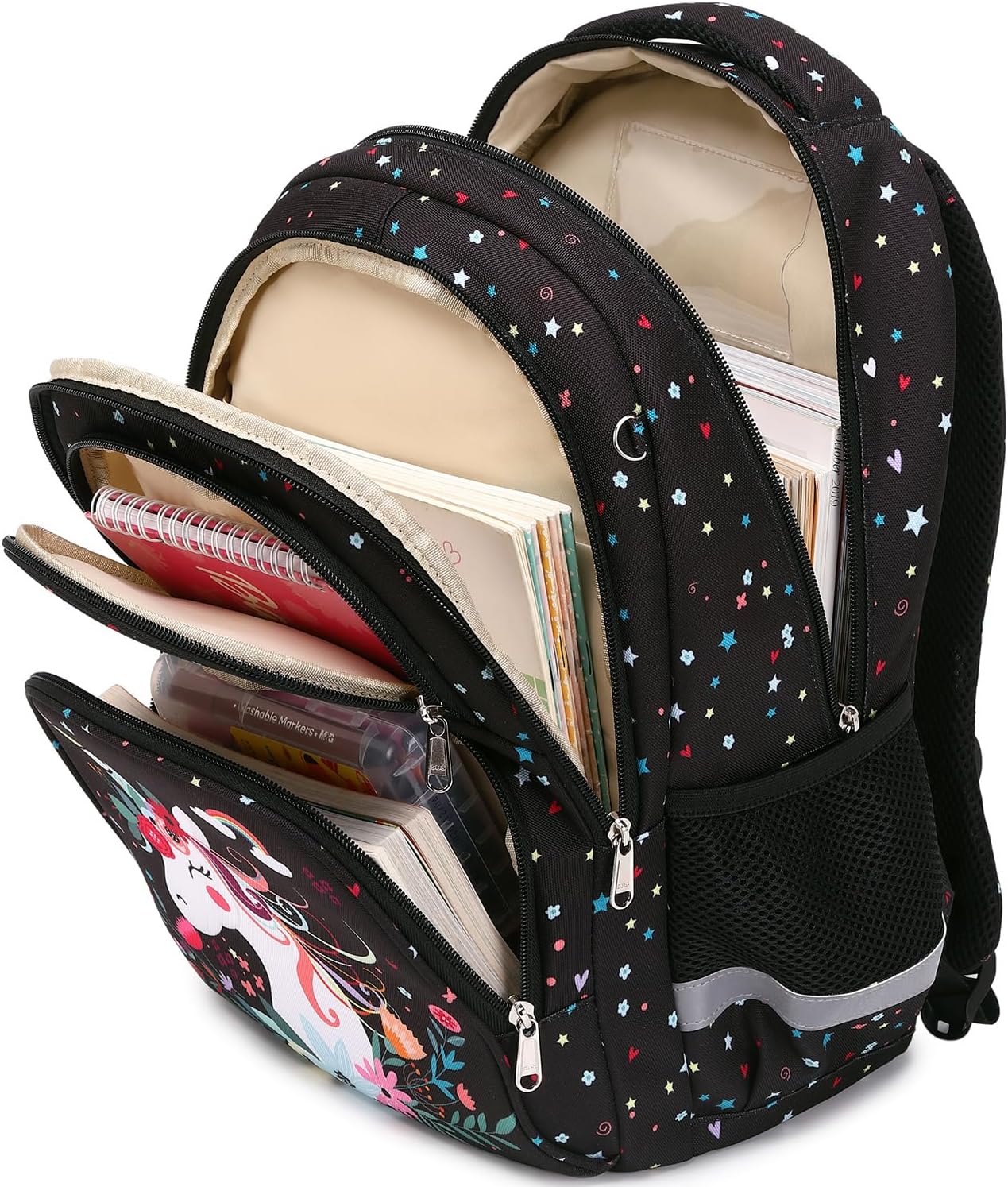 abshoo Cute Unicorn School Backpack For Girls Elementary Kindergarten Kids School Bag (Unicorn Black) - Image 4