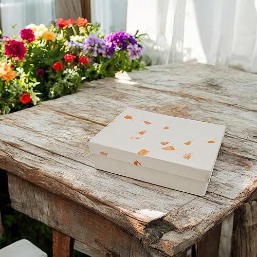 Miniatura 6 de Kathmandu Valley Co. Juego de tarjetas de felicitación y sobre de Nepal con papel Lokta hecho a mano de Nepal, 15 tarjetas (caléndula)