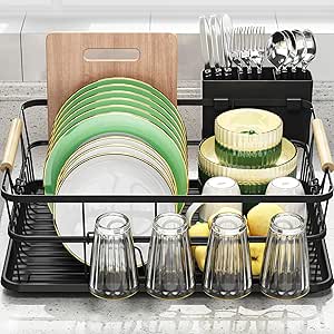 Amazon.com - TOOLF Dish Drying Rack, High-Sided Dish Rack for Kitchen ...