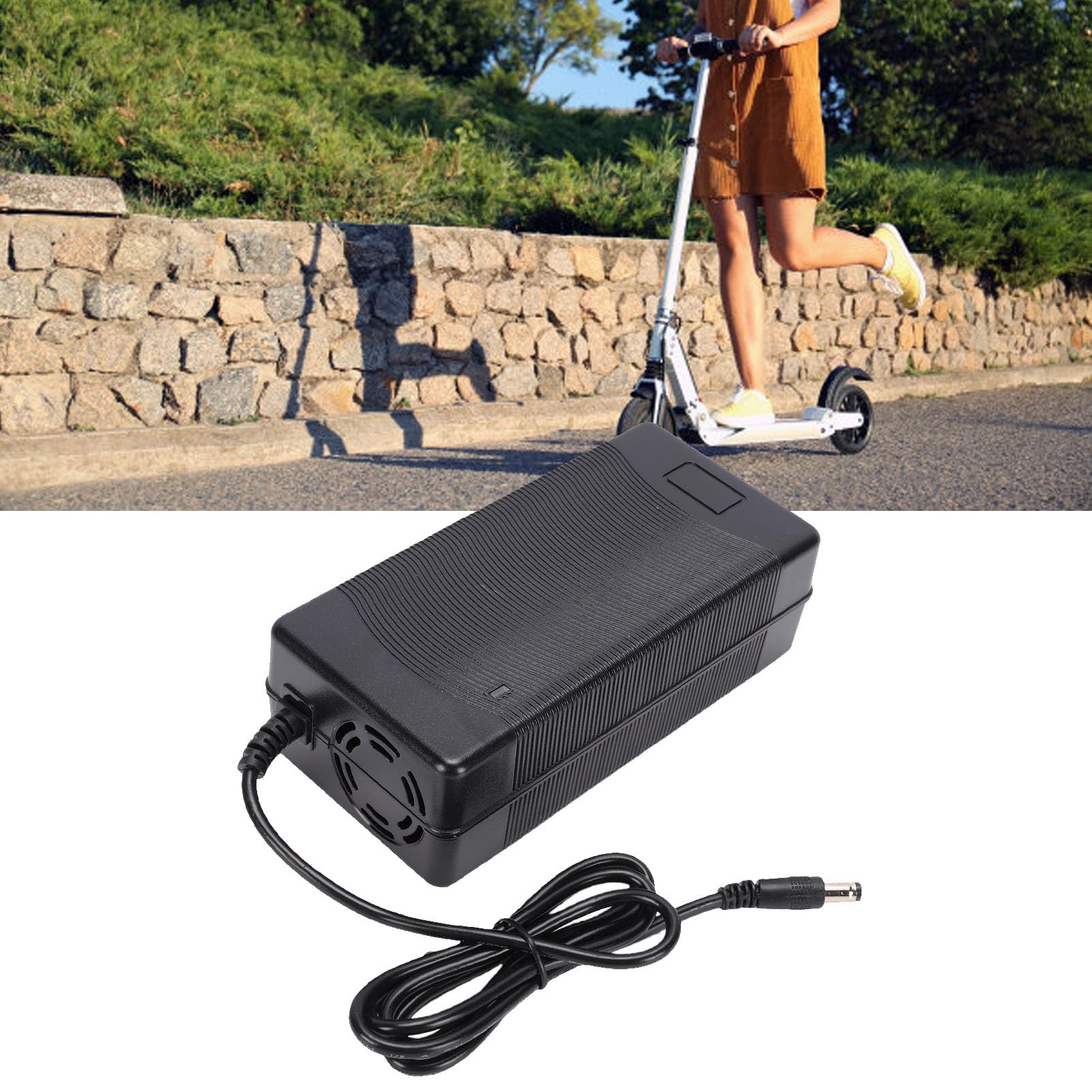 Alimentatore Veloce Bici Elettrica 54,6V 2A 48V 13S (Spina europea) | Protezione da Sovraccarico e Cortocircuito, Testato UL, Indicatore LED, Guscio in ABS, 6 Adattatori