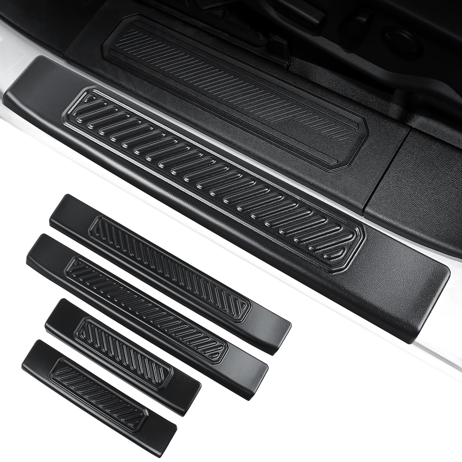 BILOPER ABS Material Door Sill Protector for Ford Bronco 4 Door 2021-2025 Accessories Interior Door Entry Guard Cover Trim(Not for 2 Door and Bronco Sport)