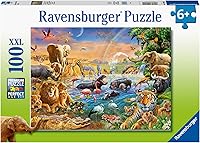 Vista 3 de Ravensburger Savannah Jungle Waterhole Puzzle - 100 Unique Pieces Kid-Friendly, Educational Toy Enhances Concentration and Creativity