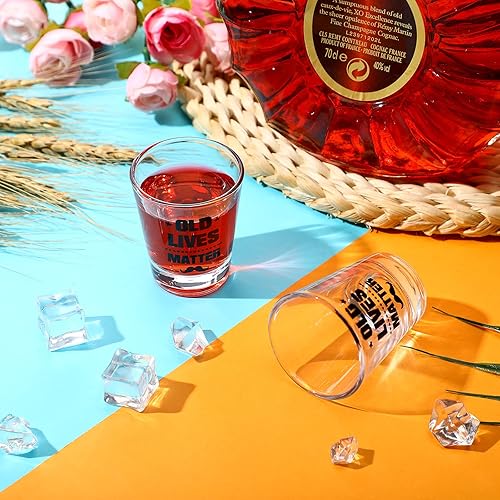 Miniatura 3 de 2 vasos de chupito Old Lives de 1.6 onzas, vasos de whisky a la antigua, vaso de chupito divertido, taza de café transparente, regalo de cumpleaños