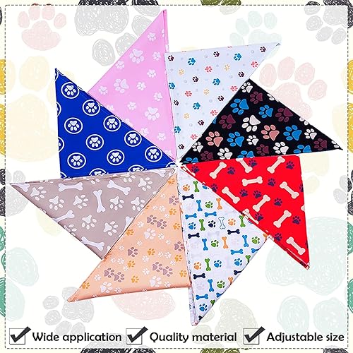 Miniatura 5 de 30 bandanas de perro con estampado de patas para perros pequeños, bandanas de poliéster a granel, bandana de aseo para fiestas, talla S