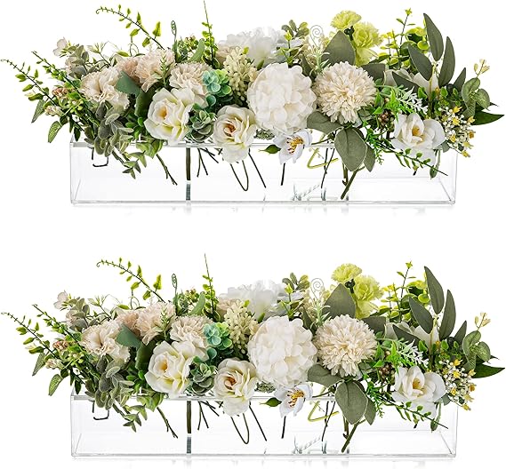 Glasseam Clear Acrylic Flower Vase, Set of 2 Long