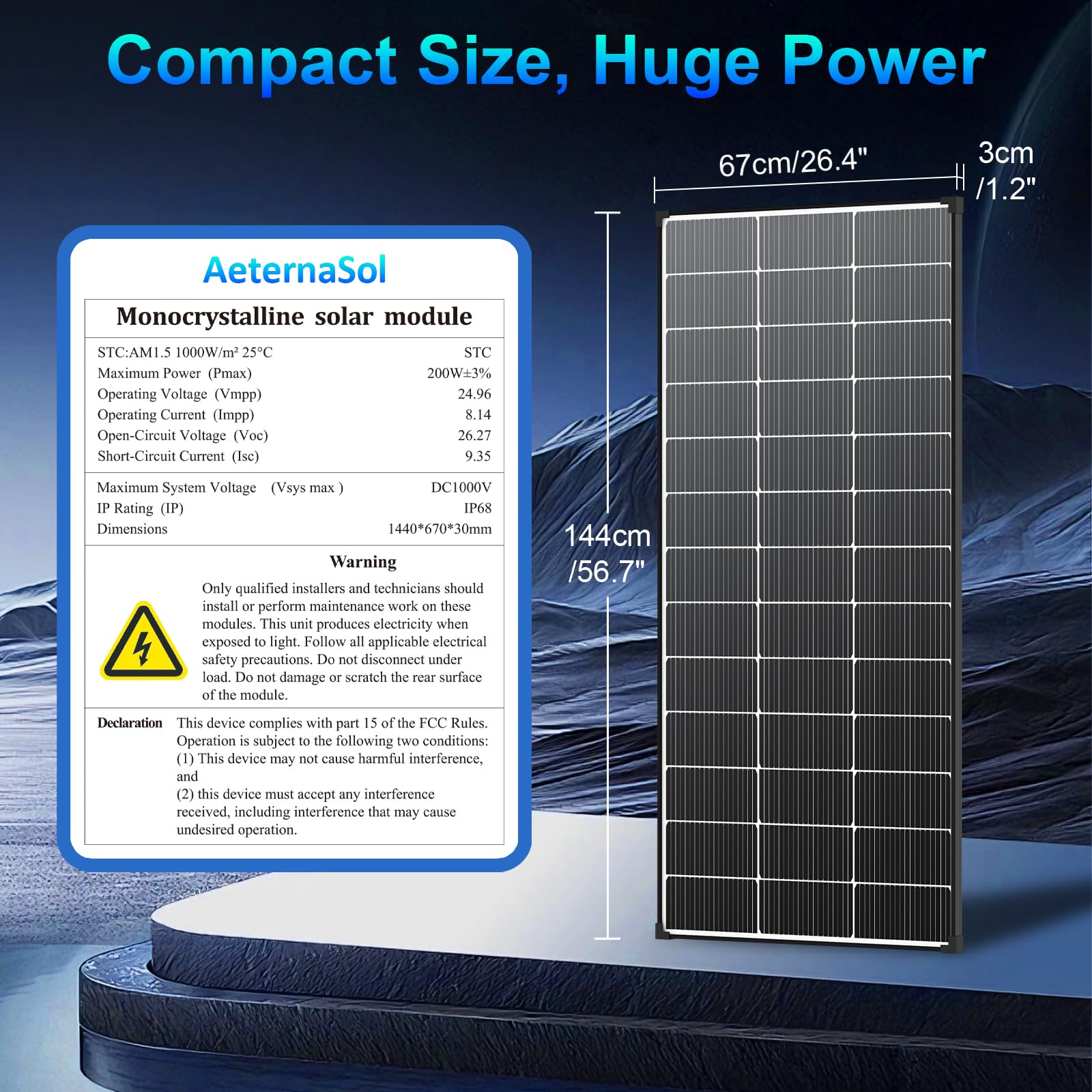 Pannello solare, 200 W, bifacciale, 18BB, tipo N, modulo solare di grado A+ con scatola di giunzione IP68, 25% di efficienza delle cellule, pannelli solari da 18 V per batteria da 12 V