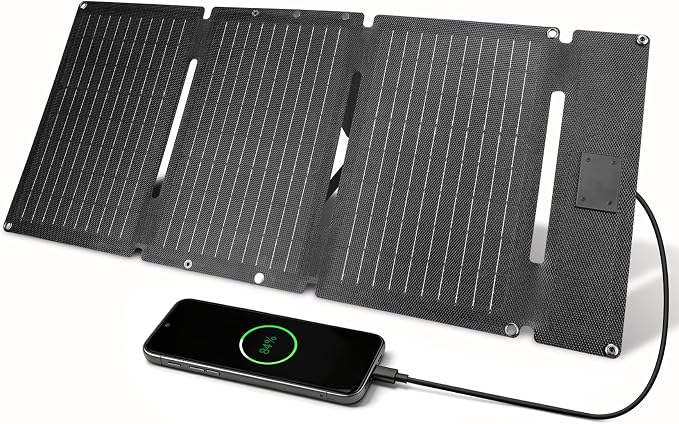 Chargeur Solaire 30W Portable avec Adapté au camping en Plein Air