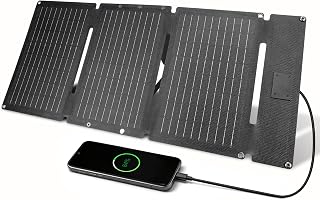 30W Faltbares Solarpanel Ladegerät, IP65 Wasserdicht, USB & Type-C Ports, Tragbar Solar Panel für Outdoor Camping Wohnmobil Handy Powerbank