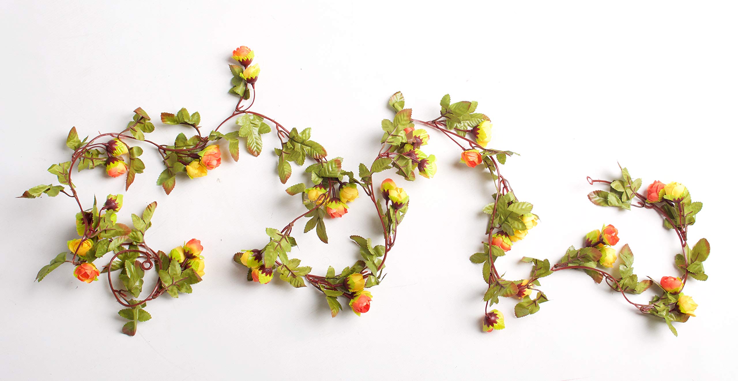 Best Artificial 7Ft Yellow Silk Mini Rose Flower Garland from B&Q