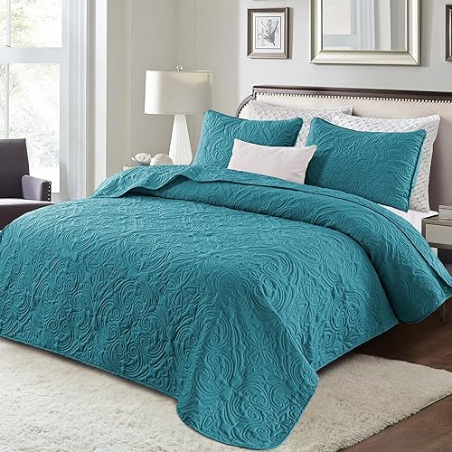 Miniatura 2 de Exclusivo Mezcla Juego de ropa de cama tamaño Queen, edredones ligeros de tamaño Queen vintage con fundas de almohada, colchas suaves para todas las