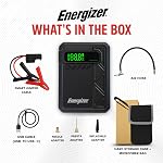 Energizer 160 PSI Gonflateur numérique de pneus & 1500A 12V Démarreur de saut – Booster de batterie portable avec 10000mAh Banque d'électricité, LED Lampe de poche & Urgences Air Compresseur