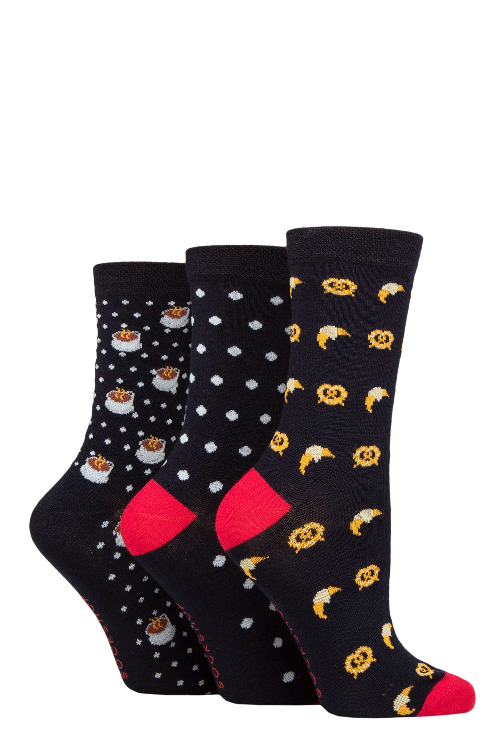 SockShop Lazy Panda Ladies Novelty Bamboo Socks Pack of 3 Bakery 4-8