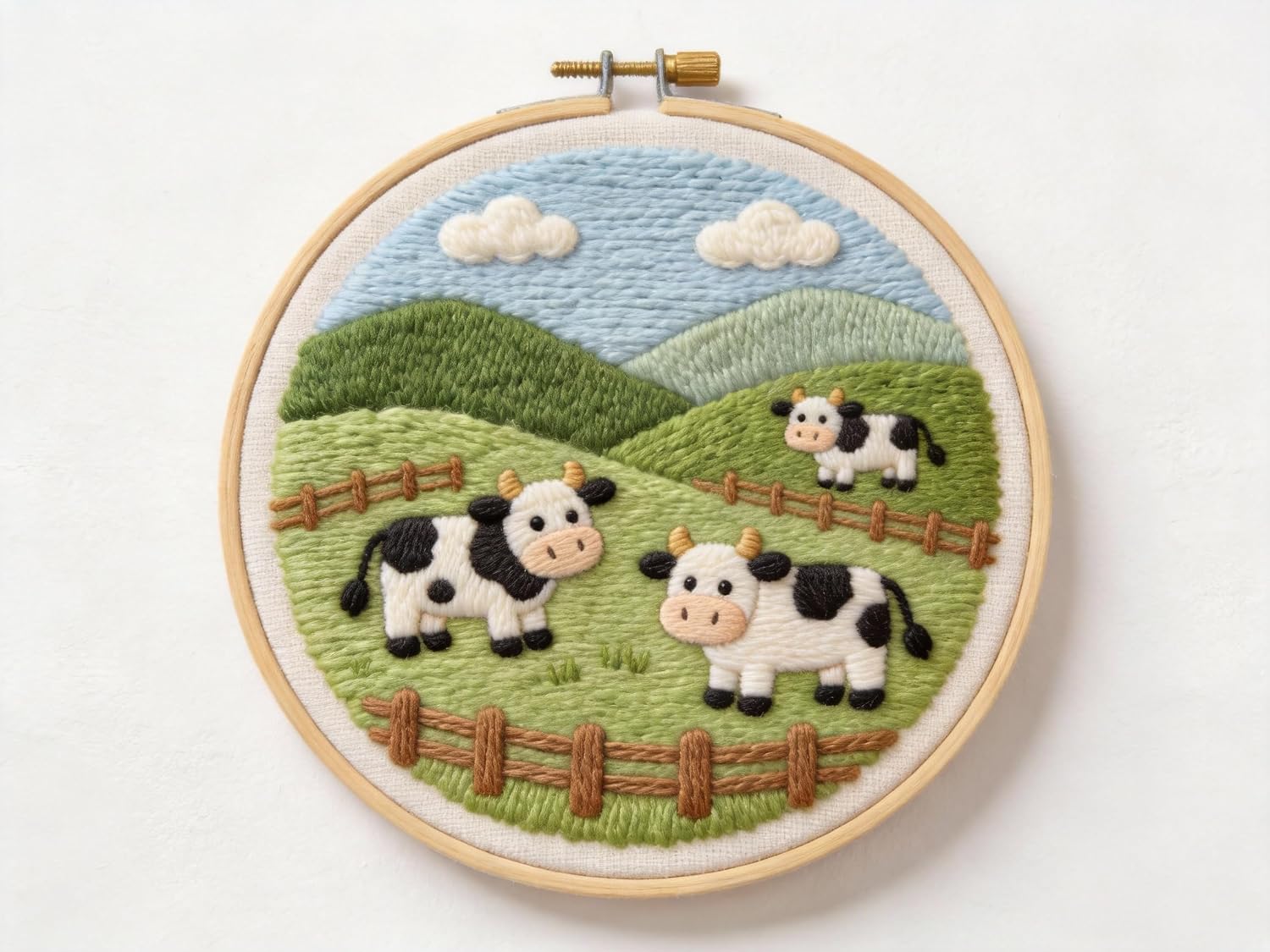 DIY Punch Needle Kits Cattle Ranch Valley 20x20cm