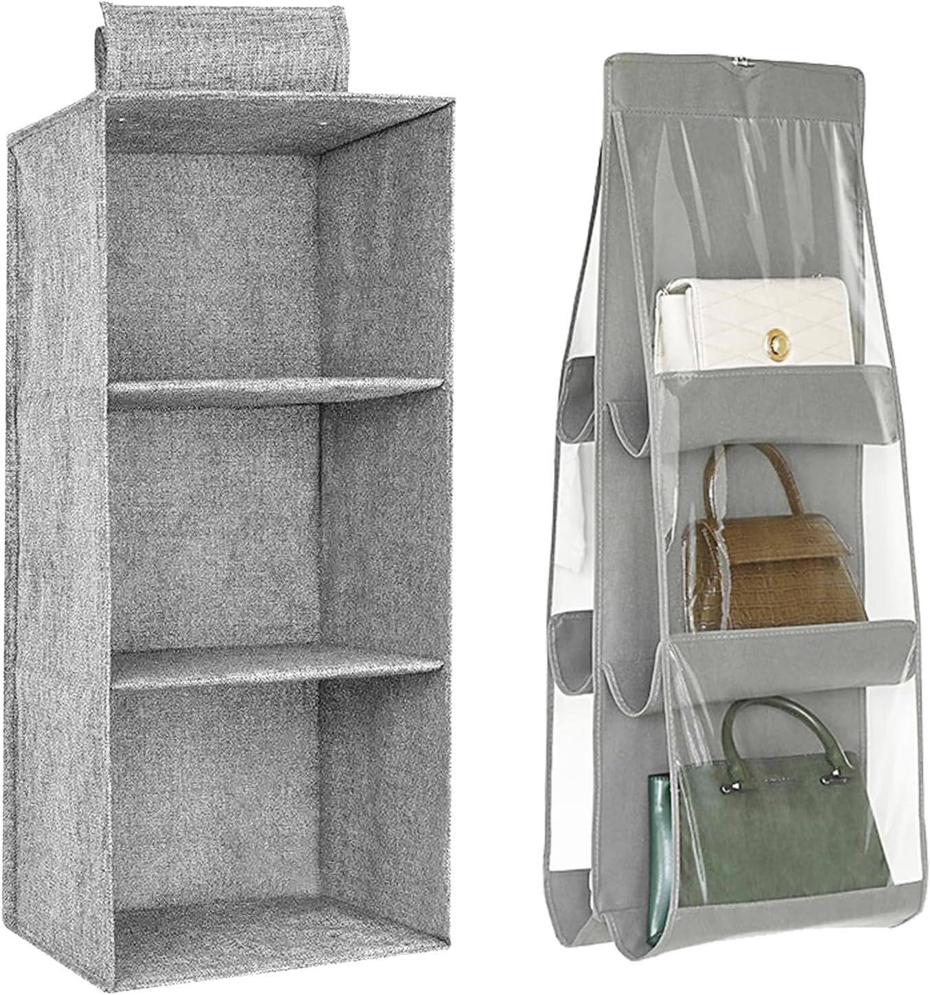 Hanging Storage with 3 Shelves Wardrobe Closet Organiser, Foldable
