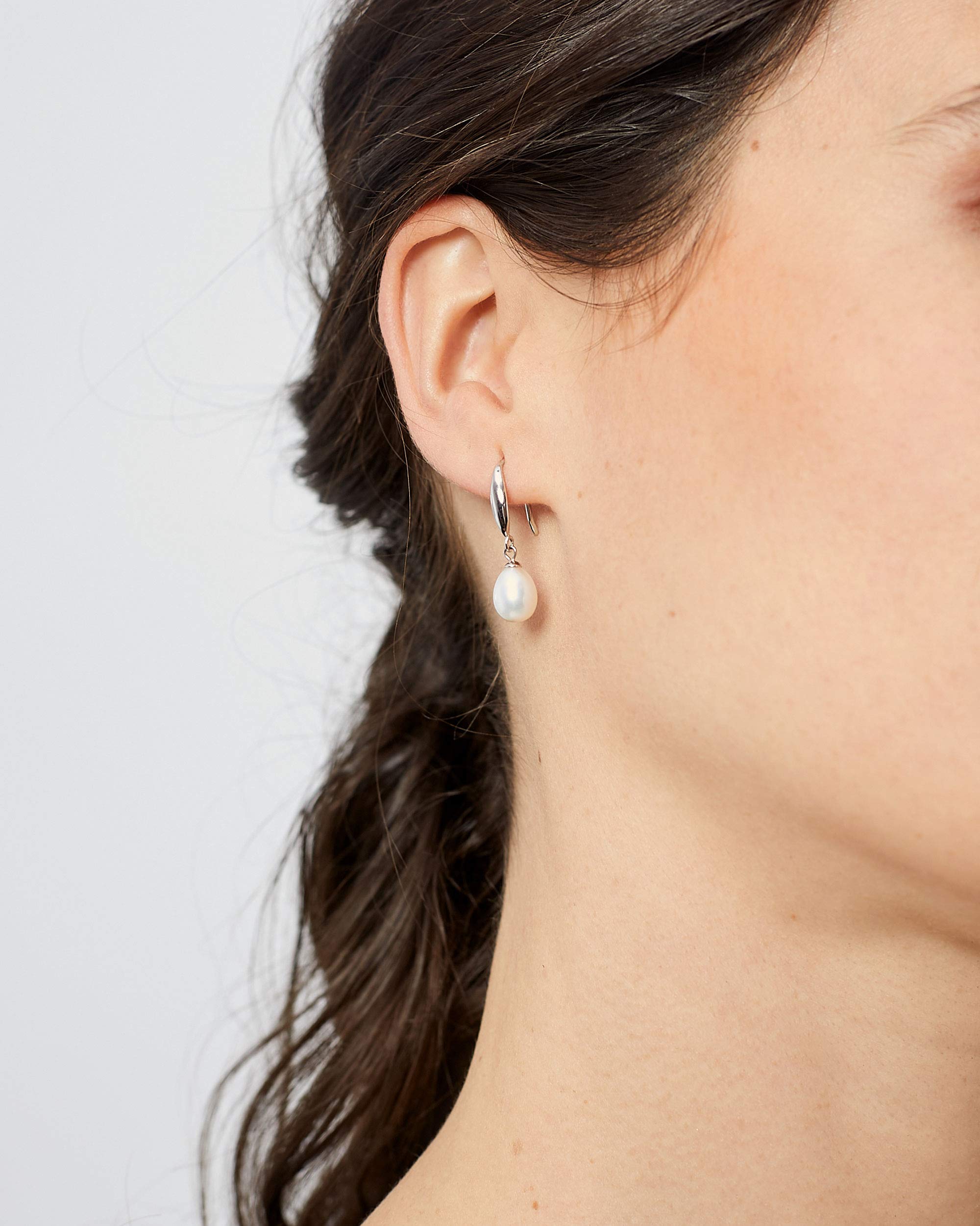 Orecchini di perle da donna Perle coltivate d'acqua dolce a forma di goccia di SECRET & YOU | Argento 925 rodiato.