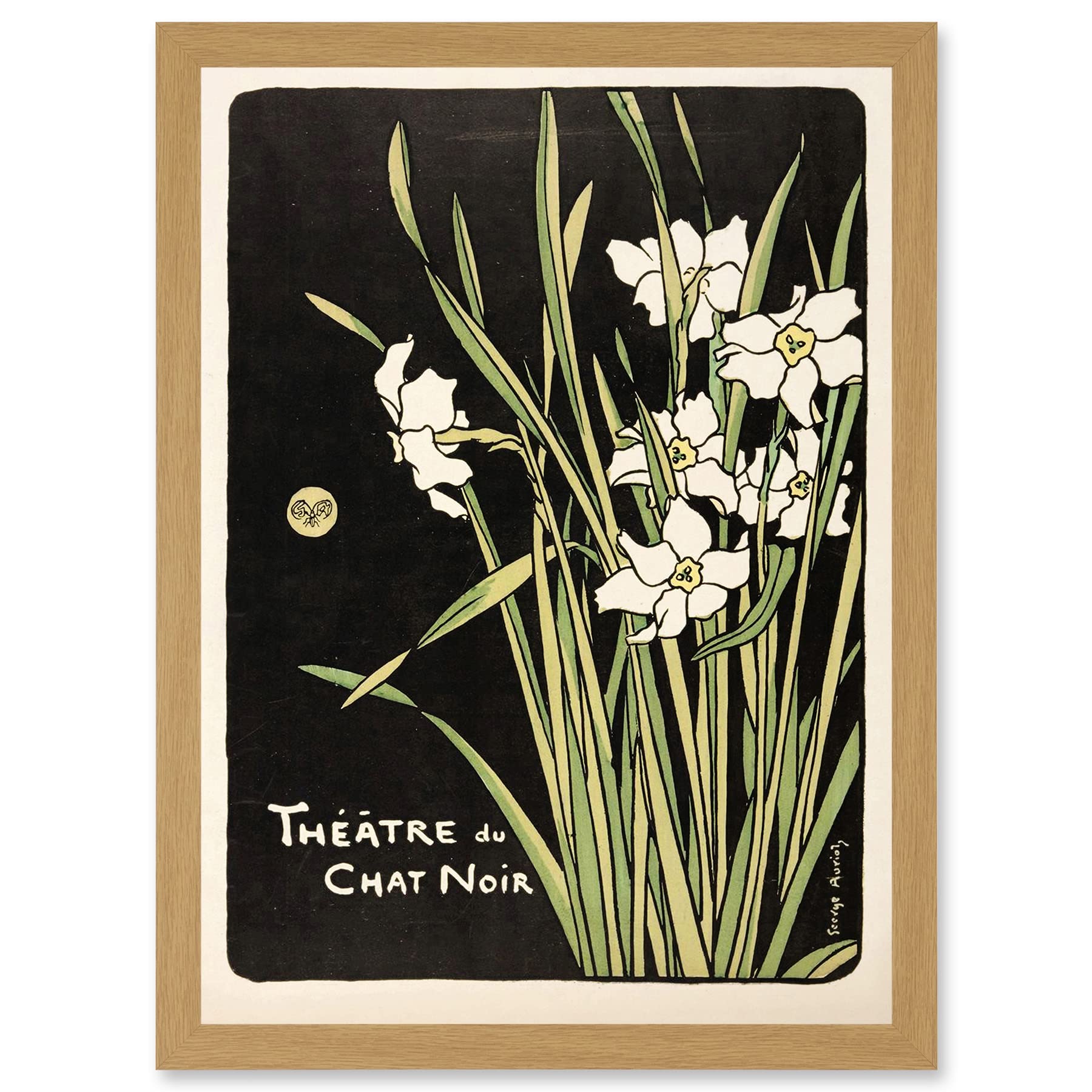 Wee Blue Coo Auriol Program Cover Theatre Chat Noir Vintage Advert Artwork Framed Wall Art Print A4