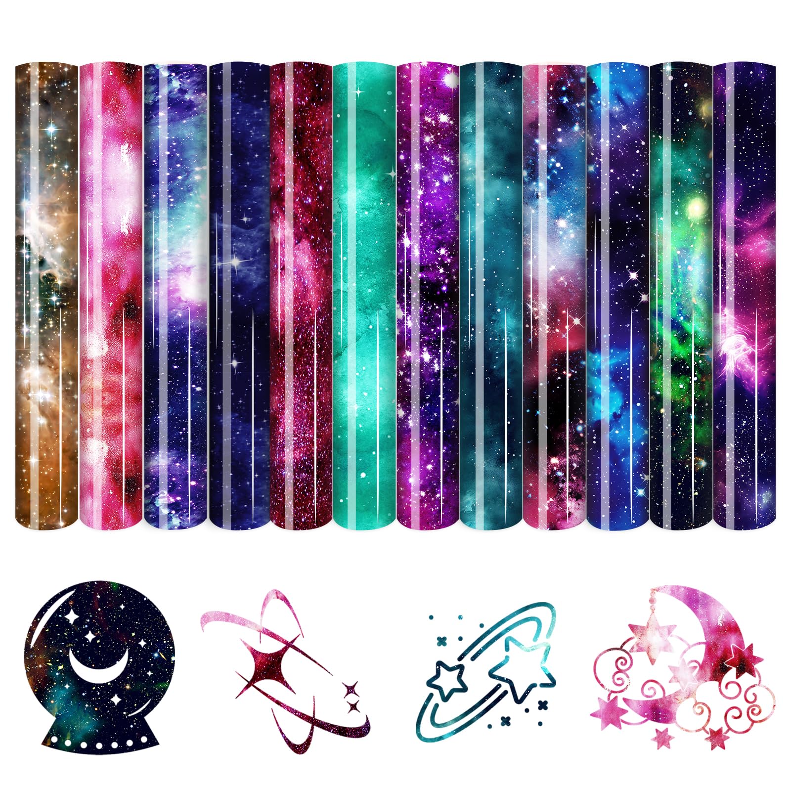 HTVSTD Starry Sky HTV Heat Transfer Vinyl 12pcs10*12in Iron on Vinyl — image 1