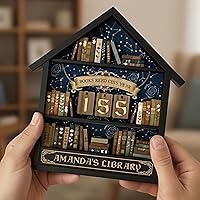 Vista 3 de Rastreador de Lectura de Libros Personalizado, Contador de Libros Leídos Este Año, Decoración de Biblioteca, Letrero de Seguimiento de Libros
